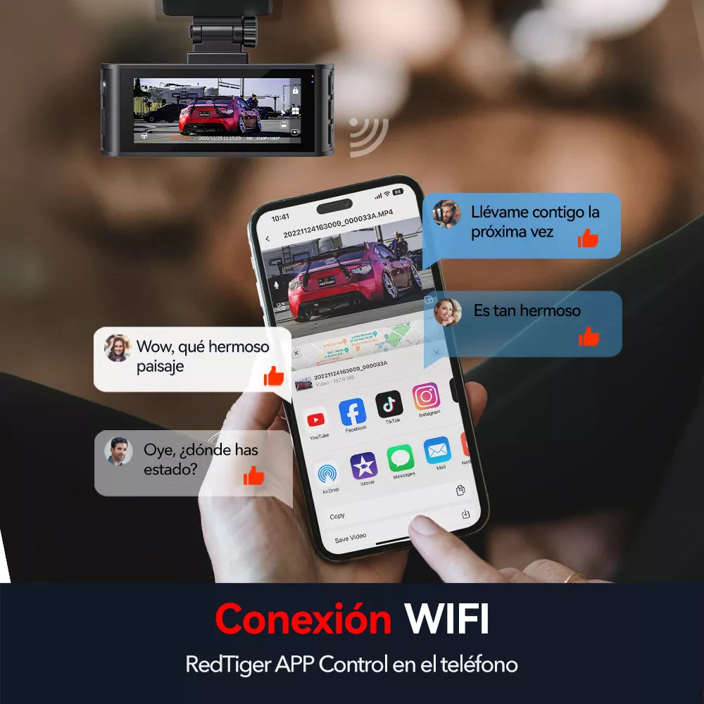 REDTIGER®:CAMARA FRONTAL Y TRASERA PARA CARRO