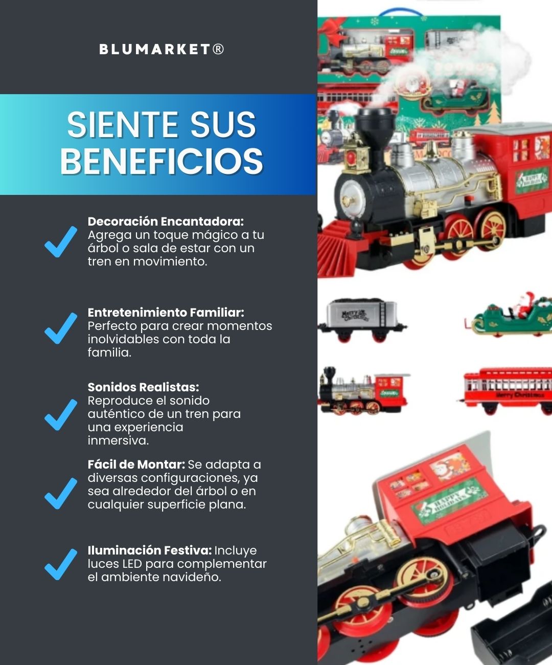 JOYIN: Juguete de tren eléctrico navideño