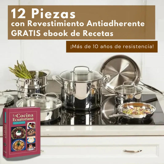 SteelChef®: Juego de 6 Utensilios de Acero Inoxidable